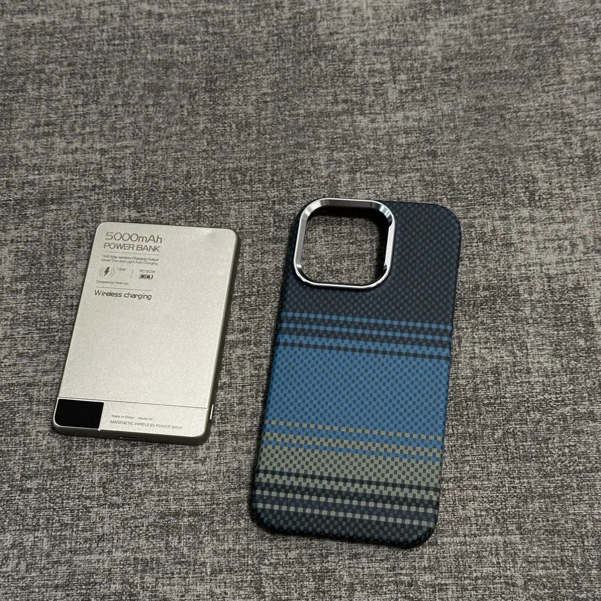 Boîtier de téléphone magnétique Fibre de carbone Texture Protection ultra-mince