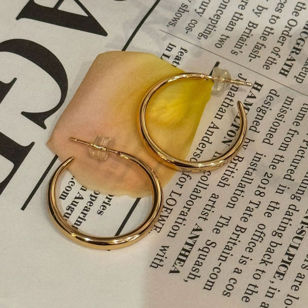 Anneaux d'oreilles rétro scintillantes de style français
