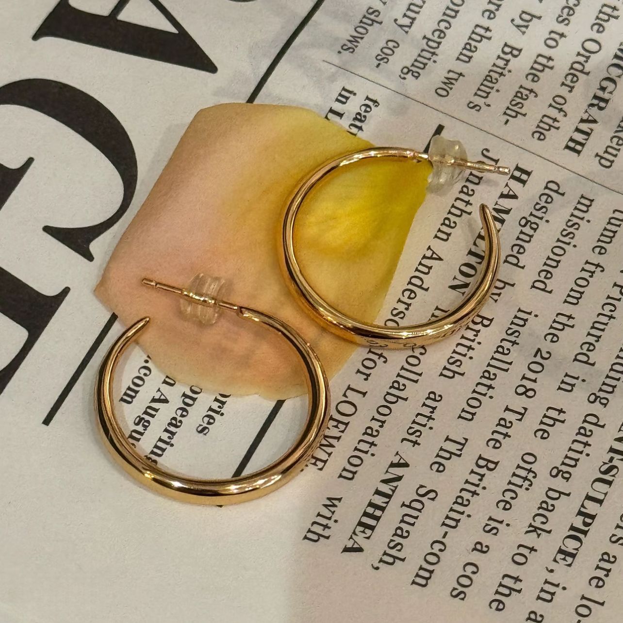 Anneaux d'oreilles rétro scintillantes de style français