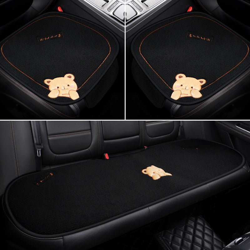 Winter Plush Car Cushion Three-piece Set