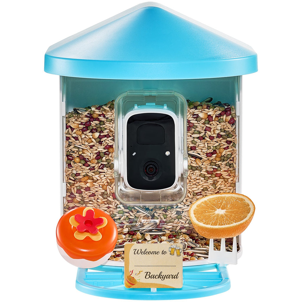 VEVOR Smart Bird Feeder avec caméra 2K HD AI Identifier les espèces d'oiseaux Capture automatique