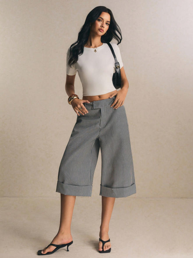Pantalons Midi Vintage haut de gamme pour femmes