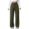 Pantalon casual de poche à col solide pour femmes