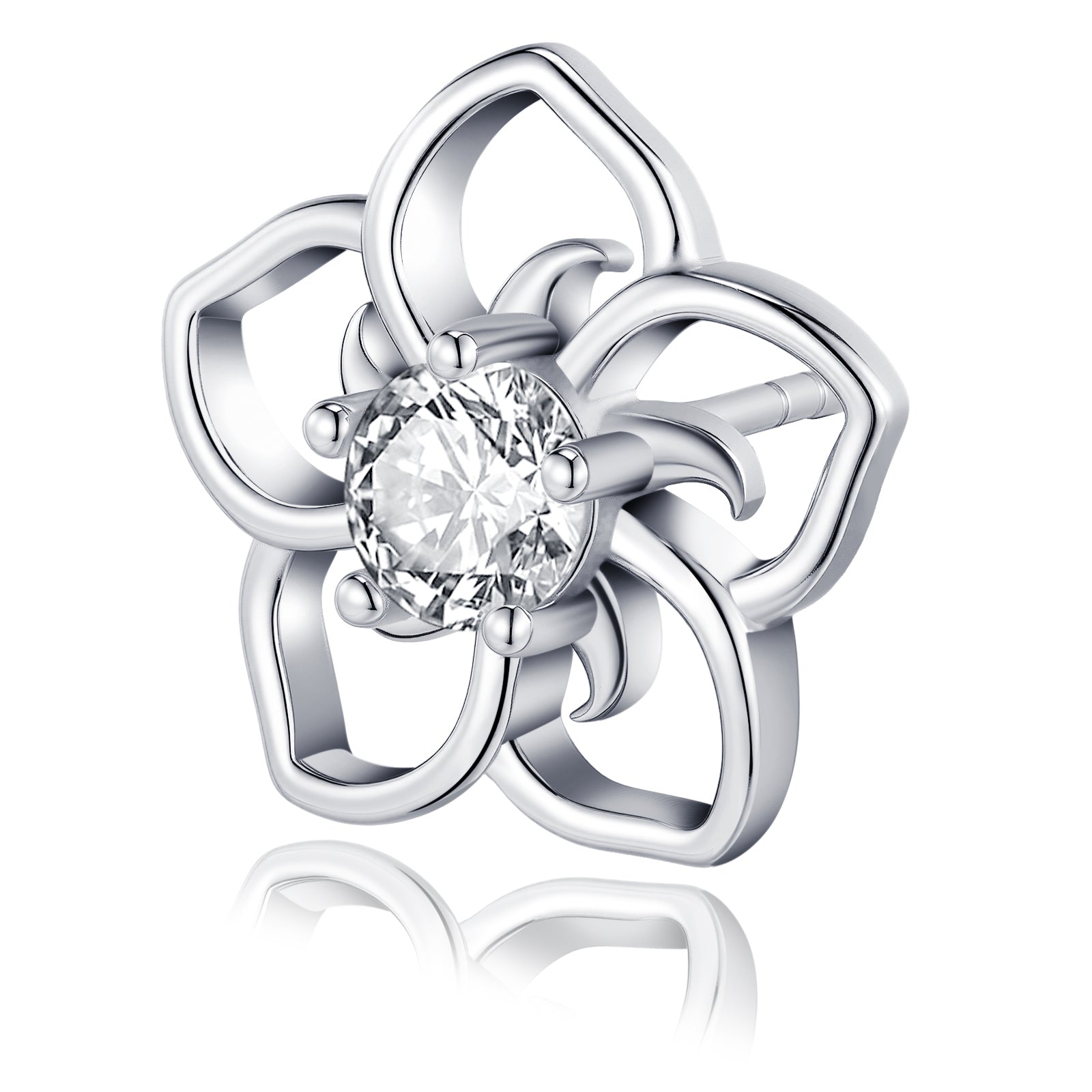 S925 Boucles d'oreilles Sterling Silver Abstract Flower Stud