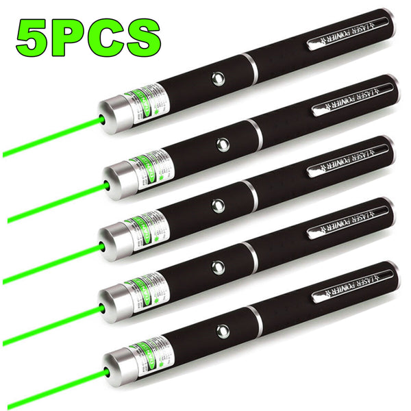 5 PCS Petit stylo pointeur laser 532nm Feu vert faisceau visible 1mW pour la conférence Presentati