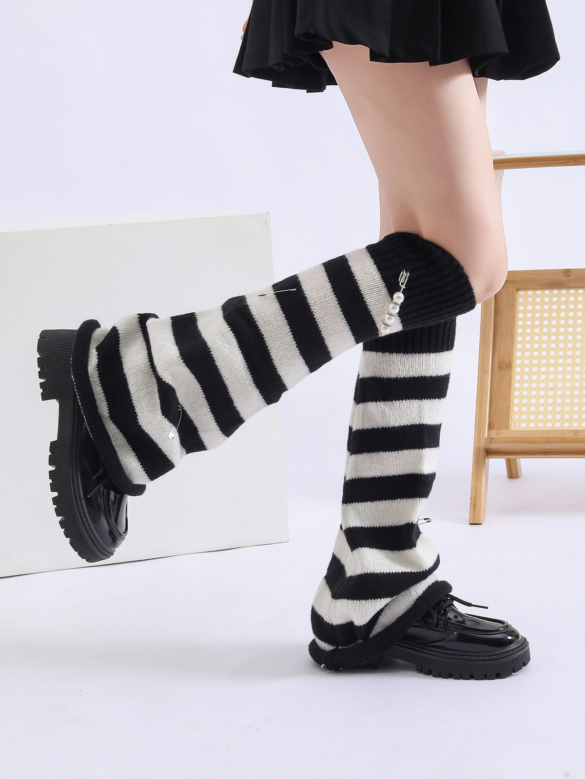 Y2K Filles Filles Kawaii Harajuku Perle épingle décorée d'une écharpe dorée dorée Goth mignon Lo