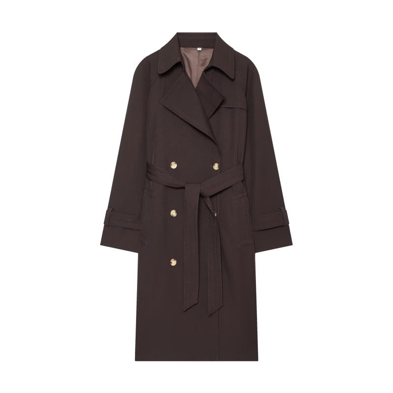 Manteau de tranchée longue pour femmes avec une ceinture