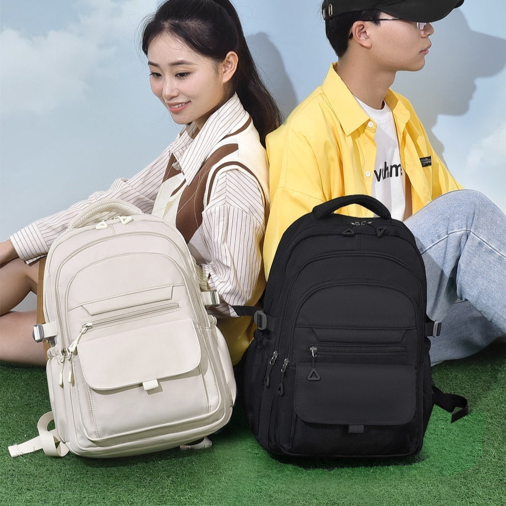 Sac à dos pour étudiant polyvalent de couleur solide