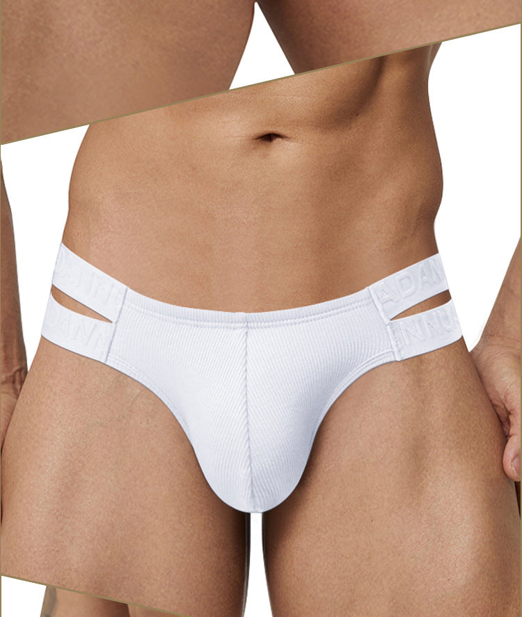 Sexy Side Slips Double Ceinture Style National Homme Empossed Pattern High Slit Sports Low Wa