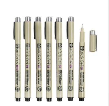 Boîte de 7 Aiguille micron Sakura Pigma pour les modèles assortis de stylo à croquis