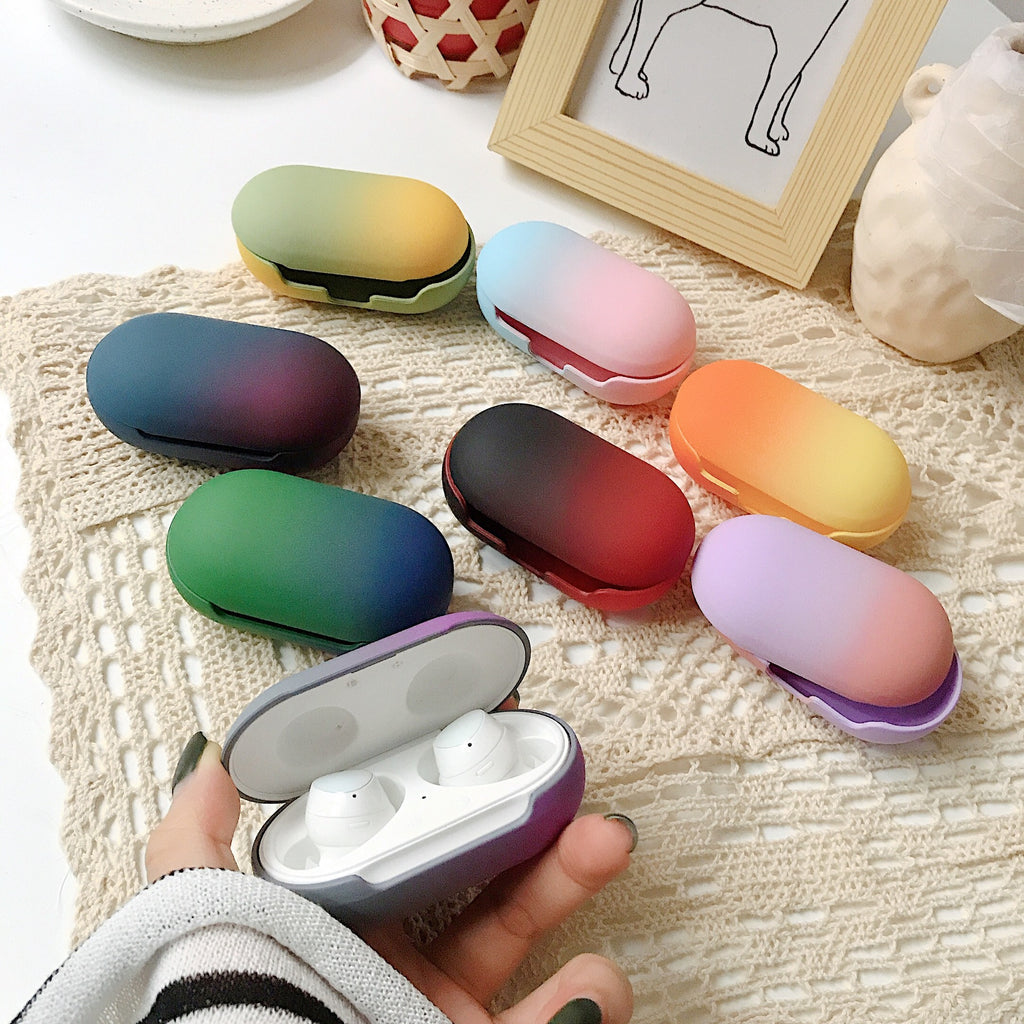 Gradient Rainbow Hard Shell Solid Color Earphone Protection Case
