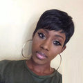 Oblique bangs court hotte droite