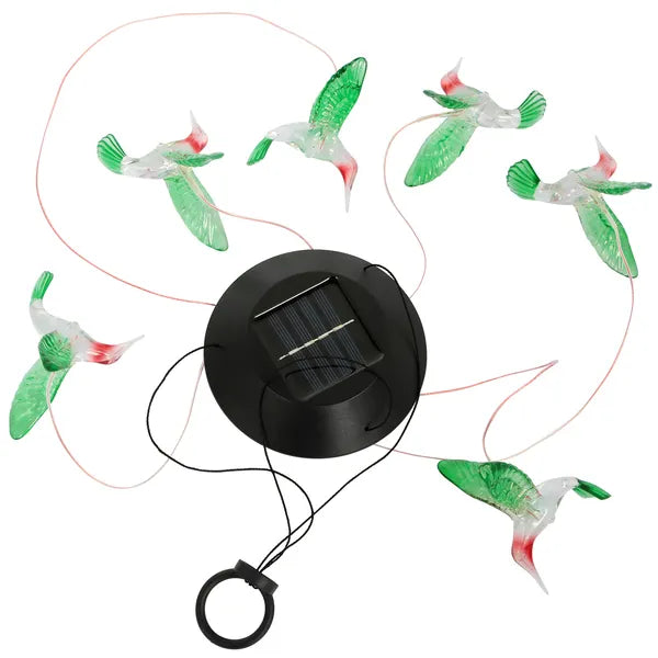 LED Solar Cummingbird Wind Chime Solar String Lights 6 LEDs Color-Changing IP65 Waterproof