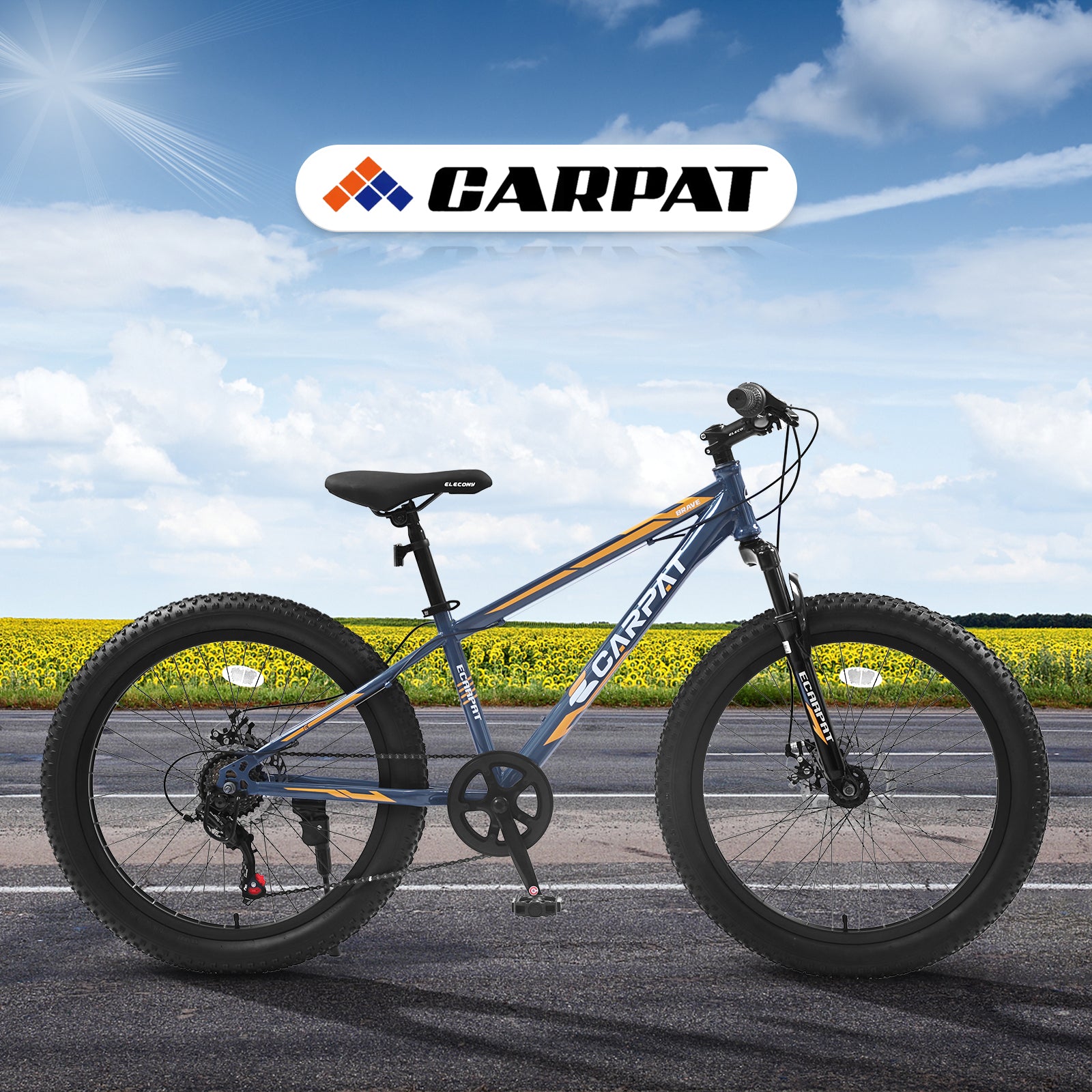 S24109 Élecony 24 pouces Fat Tire vélo adulte et jeune complet Shimano 7 vitesses VTT