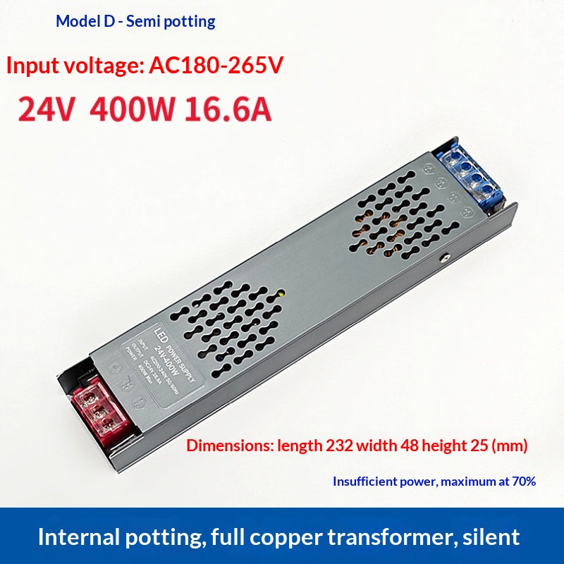 LED bande de lumière Transformateur alimentation de commutation 220V à DC 12V24V Soupe de puissance basse tension