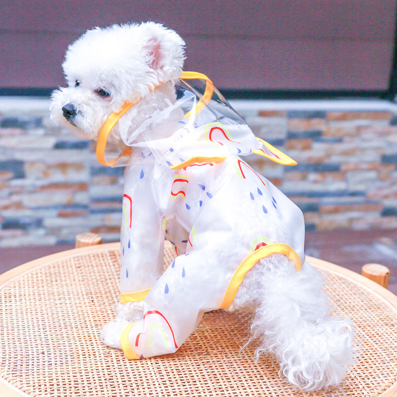 Transparent imperméable Rainbow Dog Raincoat