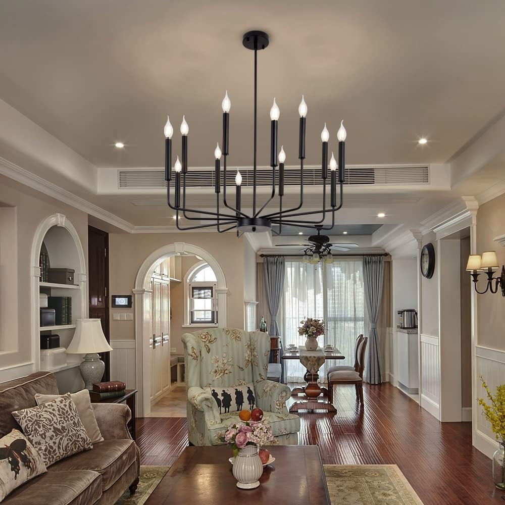 Moderne Simple et léger Luxury American Wought Iron Chandelier