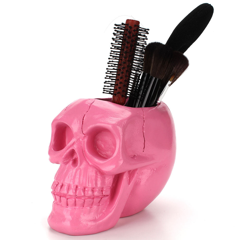 Tube de stockage d'outils de beauté tête de crâne