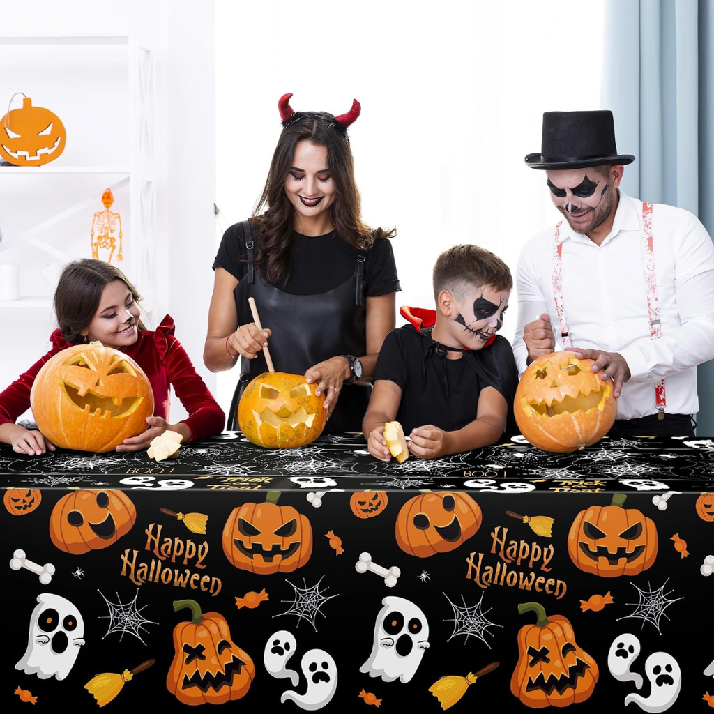 Halloween nappe en plastique 2 pack de couverture de table jetable pour Halloween Party Decor