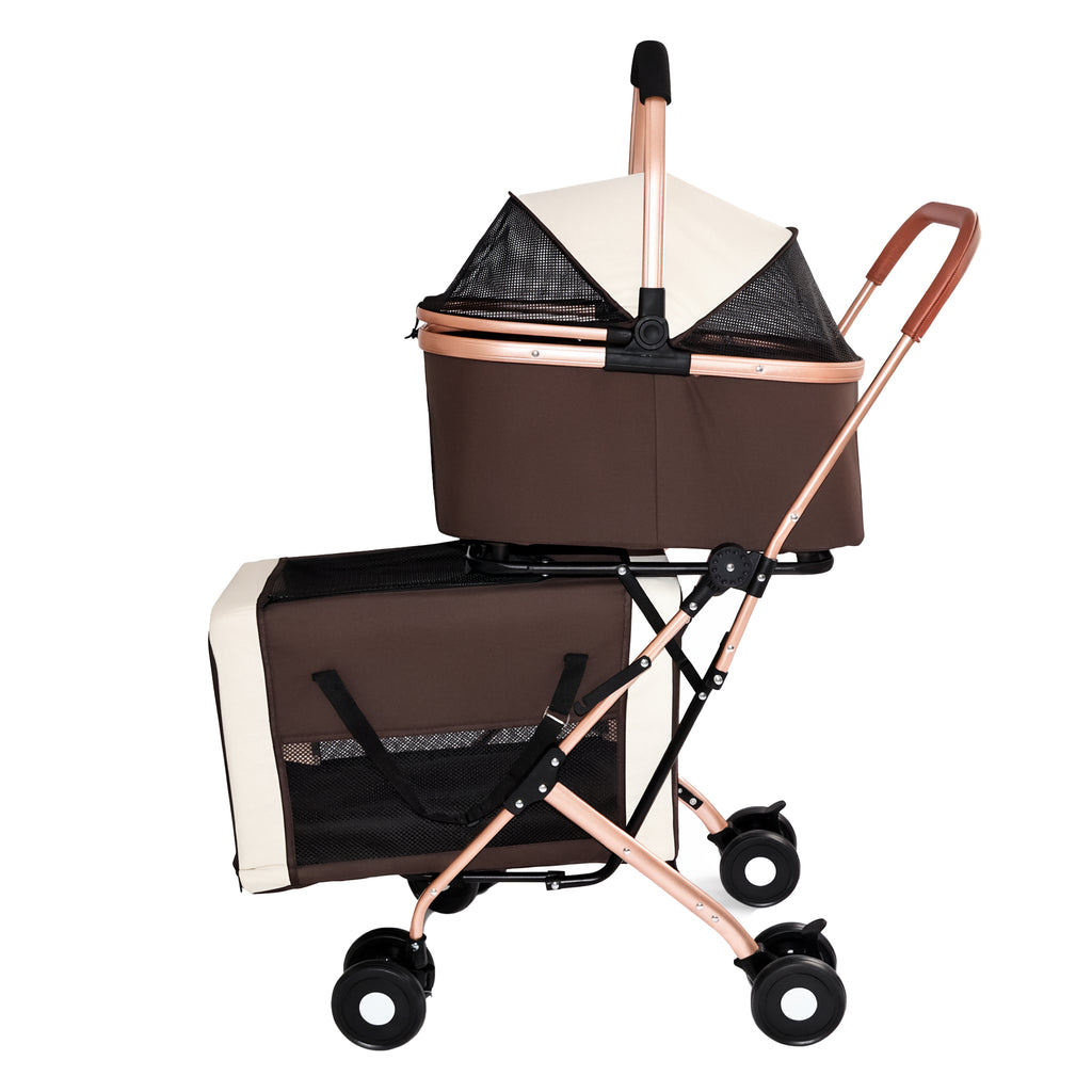 Poussette 3-en-1 pour petits chiens moyens Chats