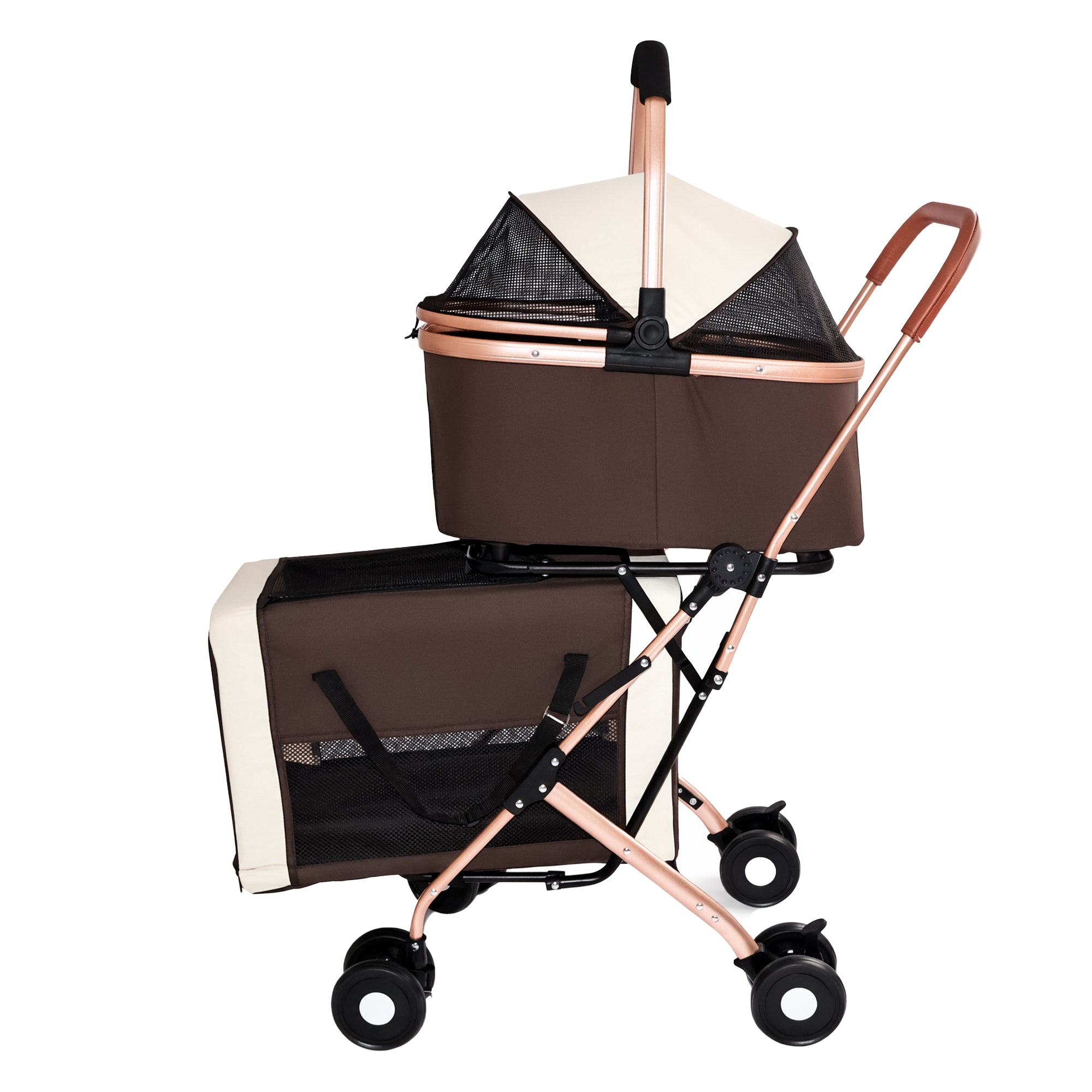 Poussette 3-en-1 pour petits chiens moyens Chats