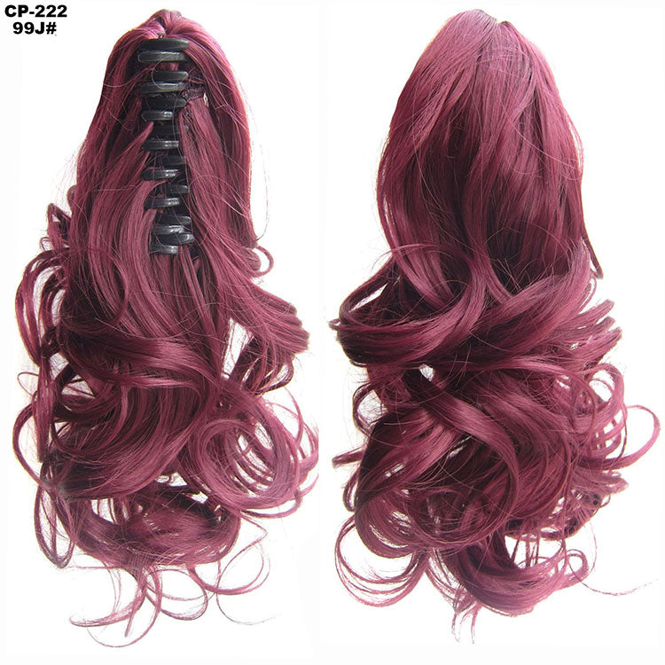 Long Wave Ponytail Wrap autour de Ponytail Clip dans les cheveux Headwear Gris Coiffure Exten naturel