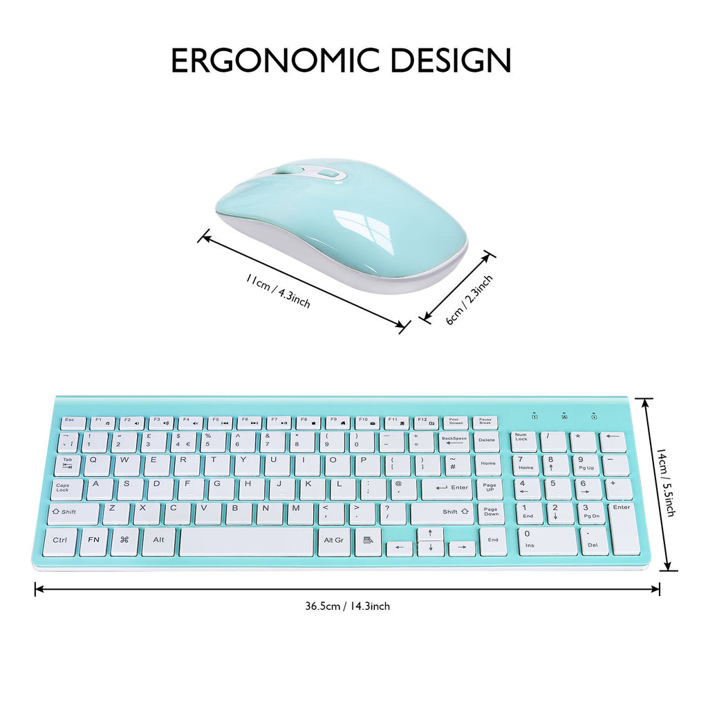 Jeu de souris clavier sans fil de mode 2.4G mince accessoires de bureau portable