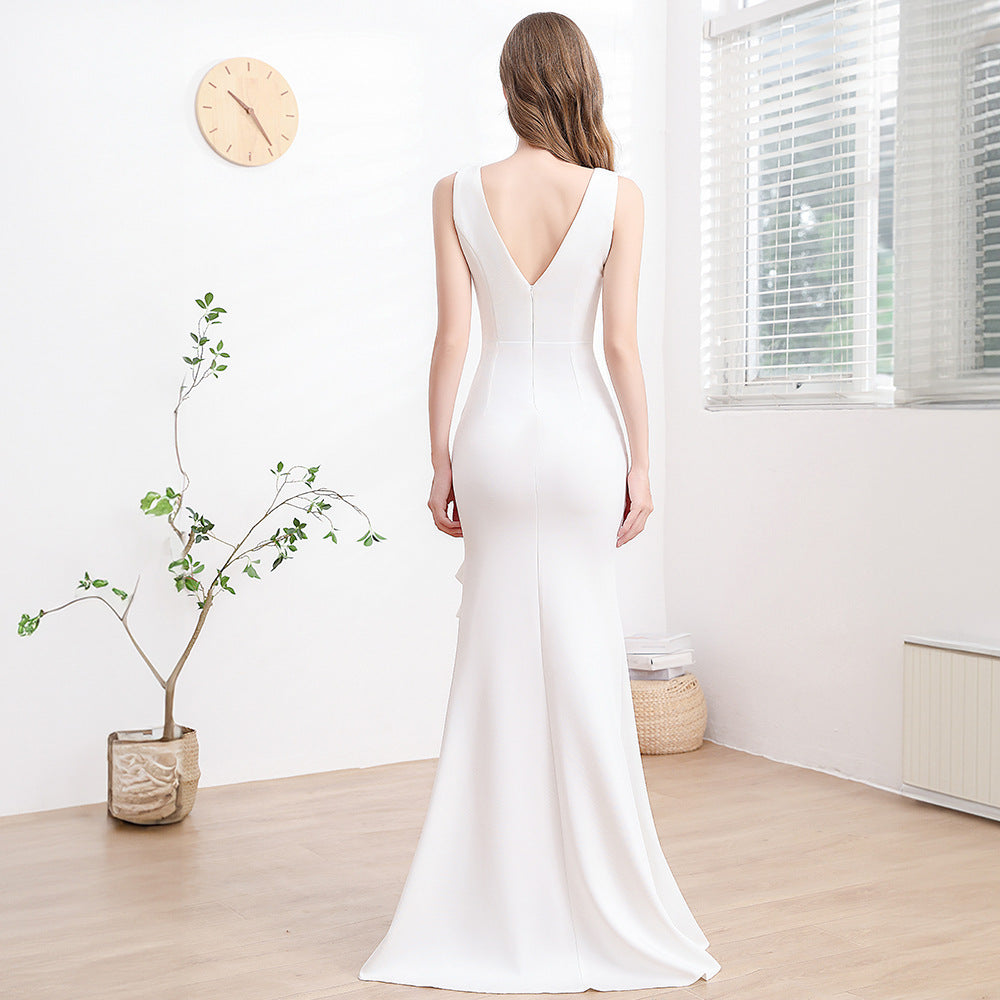 Gown soirée pour les femmes haut de gamme élégant simple et léger luxe