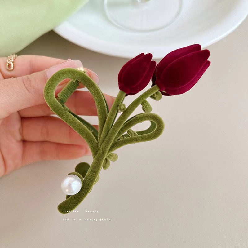 Barrettes de tulipe flottantes Femelle Dos Cheveux Updo