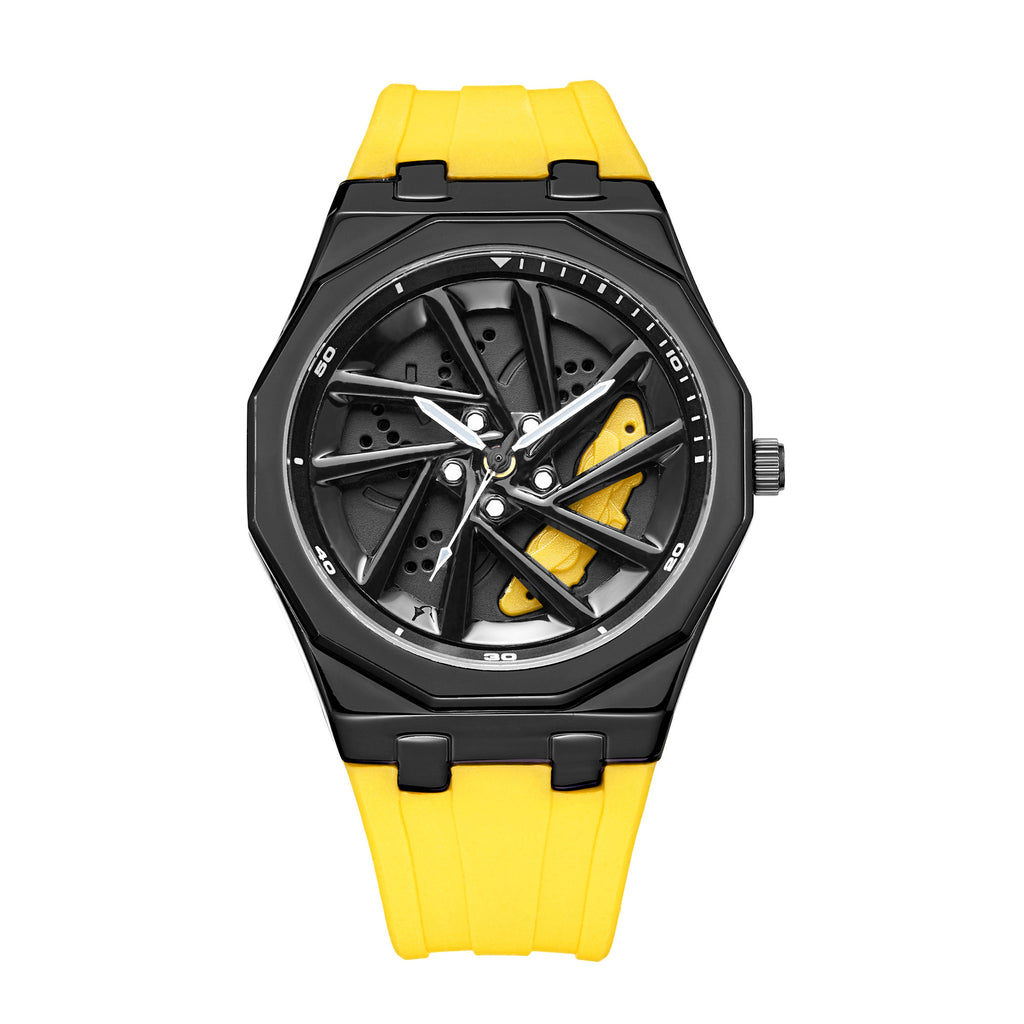 Montres rotatives Hommes Roue Hub Montres rotatives Quartz