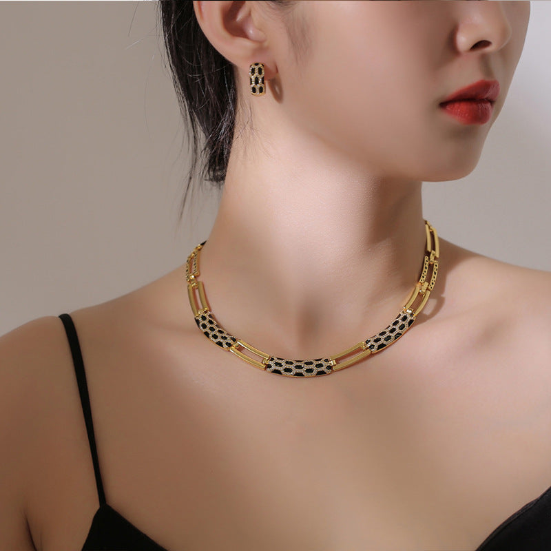 Collier boucle d'oreille style coréen