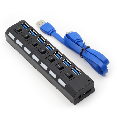 7PORT USB3.0 HUB EXTERNE HAUTE SPEED AVEC ADAPTATEUR DE POUVOIR