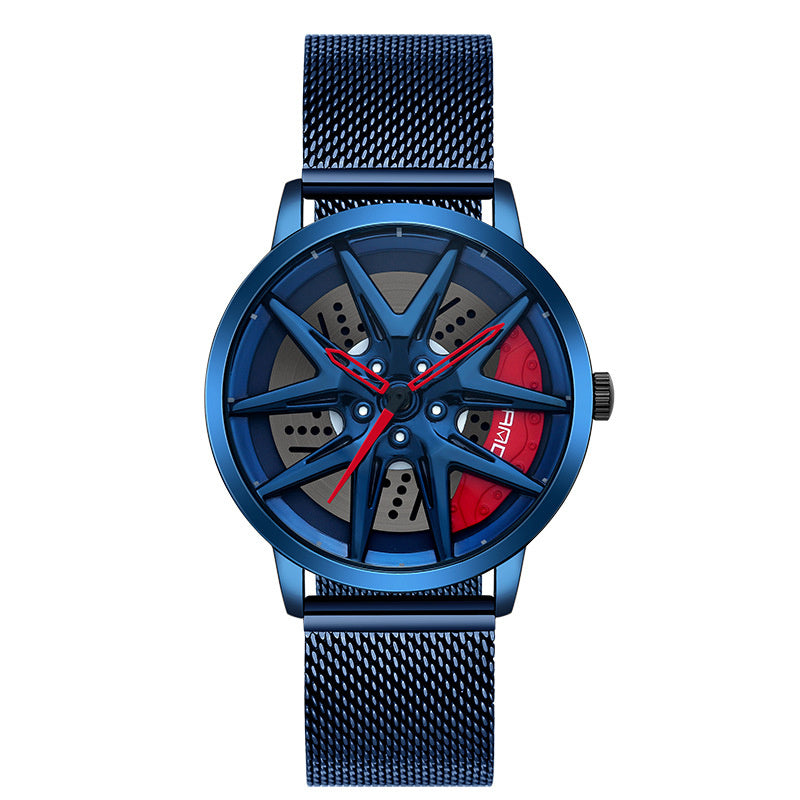 Cool Wheel Personnalité Montre Quartz Hollow Out