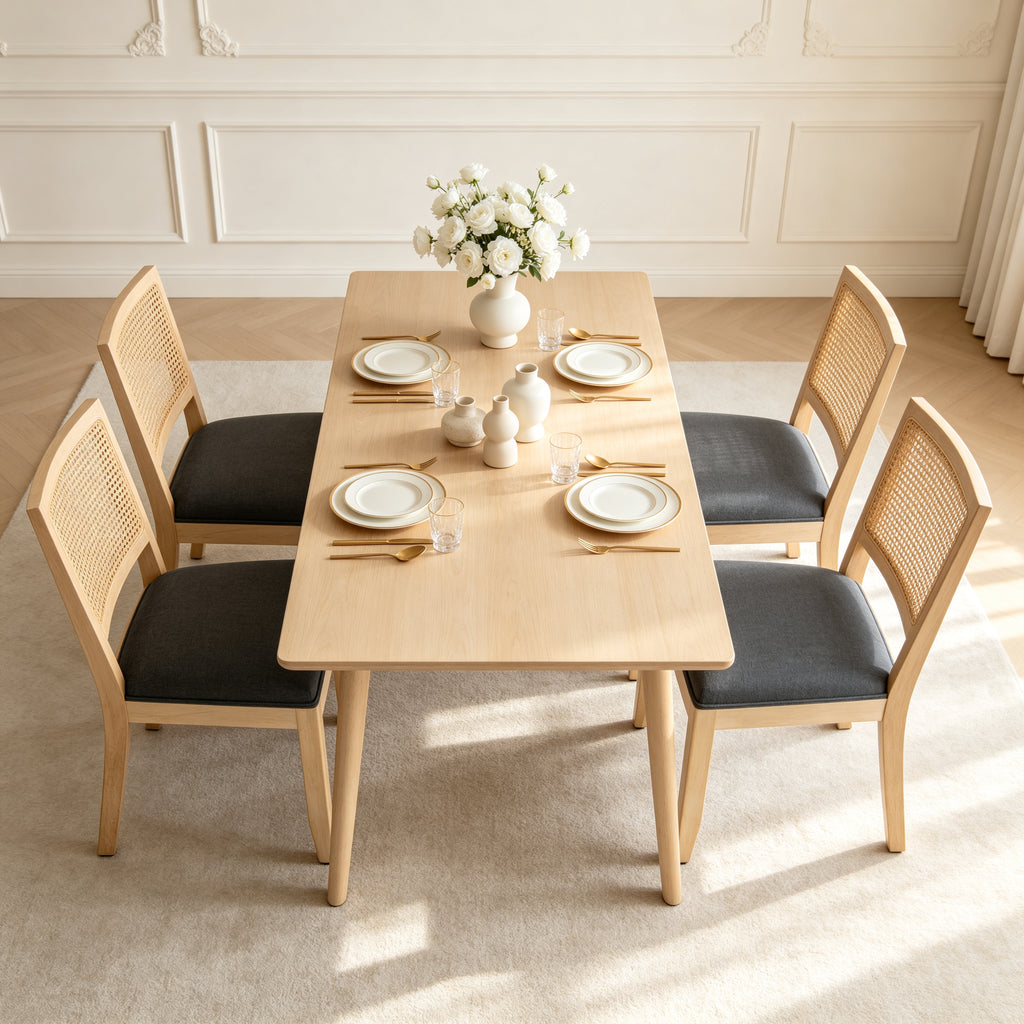 Agritourisme Rattan Chaises à manger Ensemble de 2