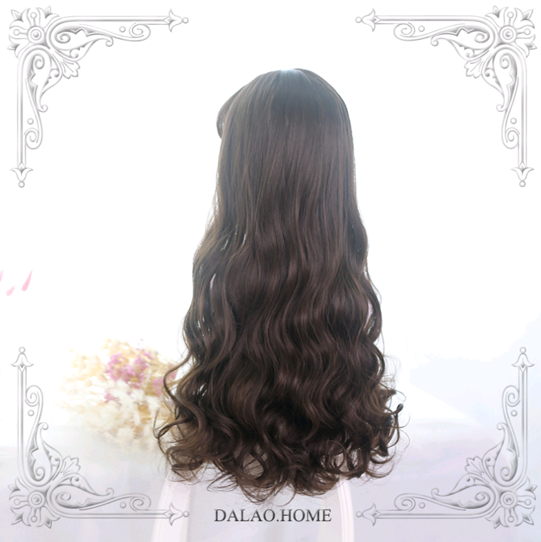 Lolita Long Curly Hair 65cm Black Air Bangs Wig