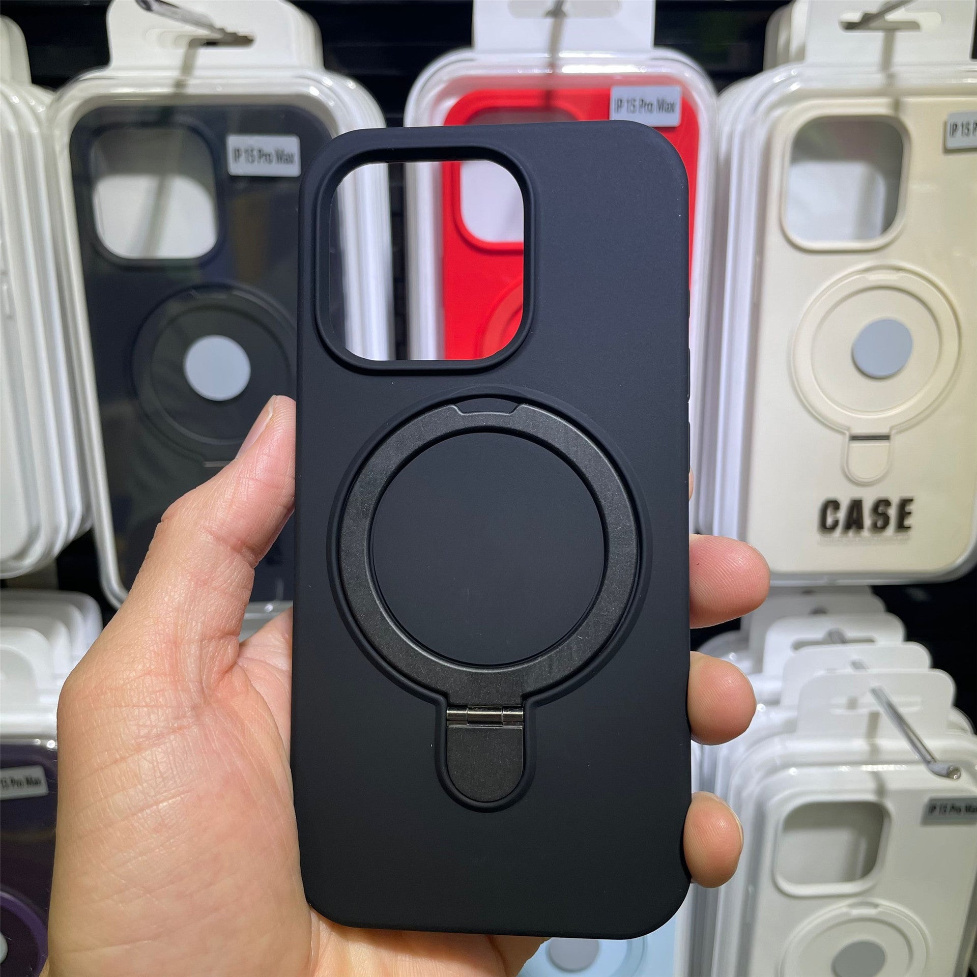 Boîtier de téléphone magnétique Silicone liquide