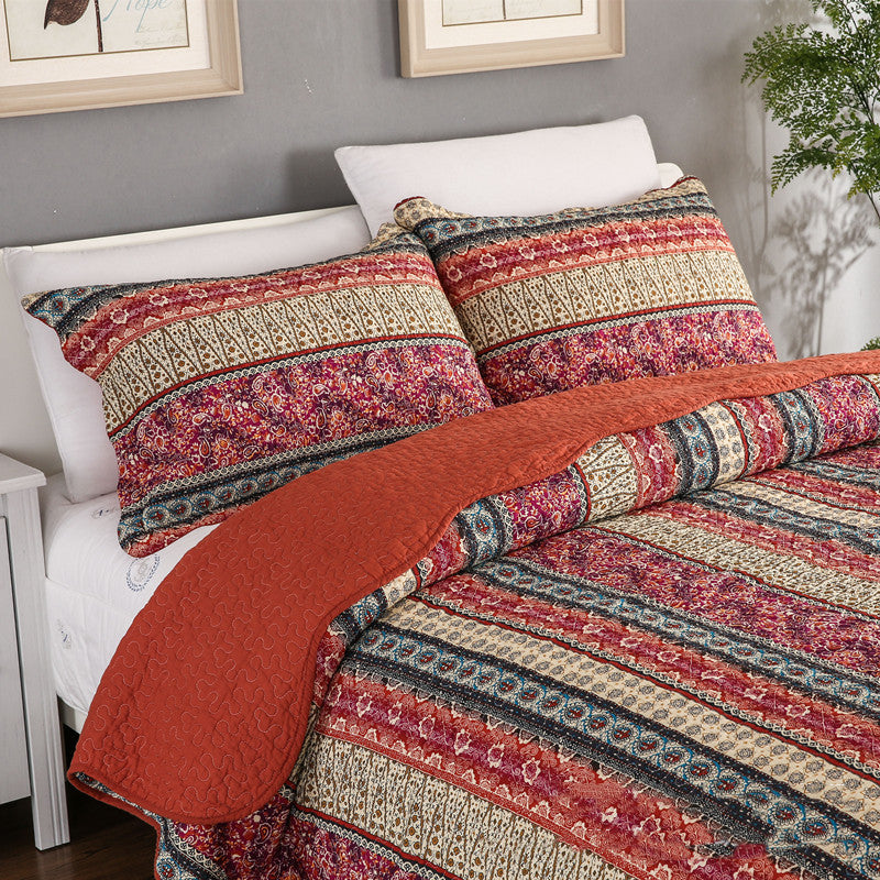 Ensemble de trois pièces de coton et lin style coton wash quilt