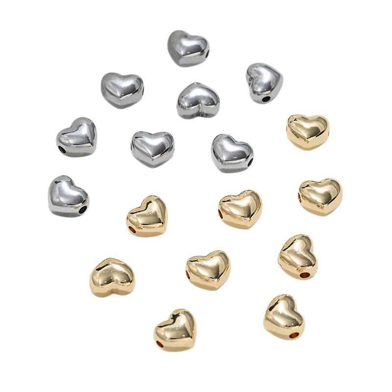 Pendentif d'espacement de coeur double face pour bracelet bricolage