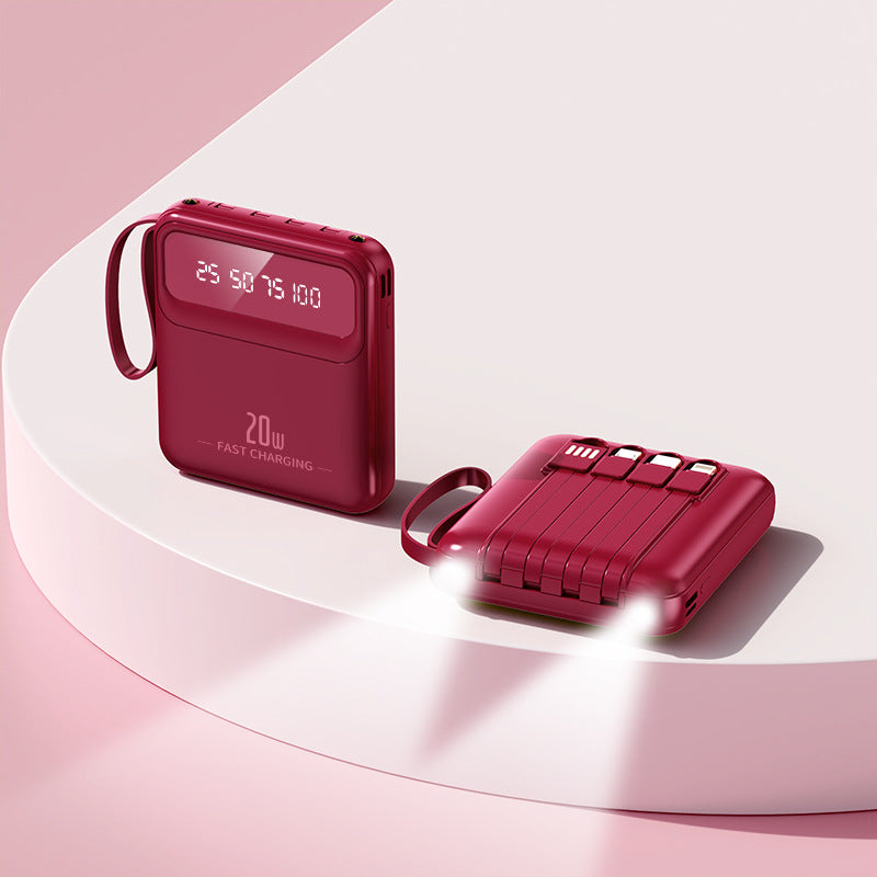 Mini avec câble Power Bank 20000 MA Portable