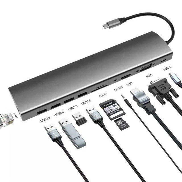 15-in-1 USB-C Docking Station with 10W Wireless Charging