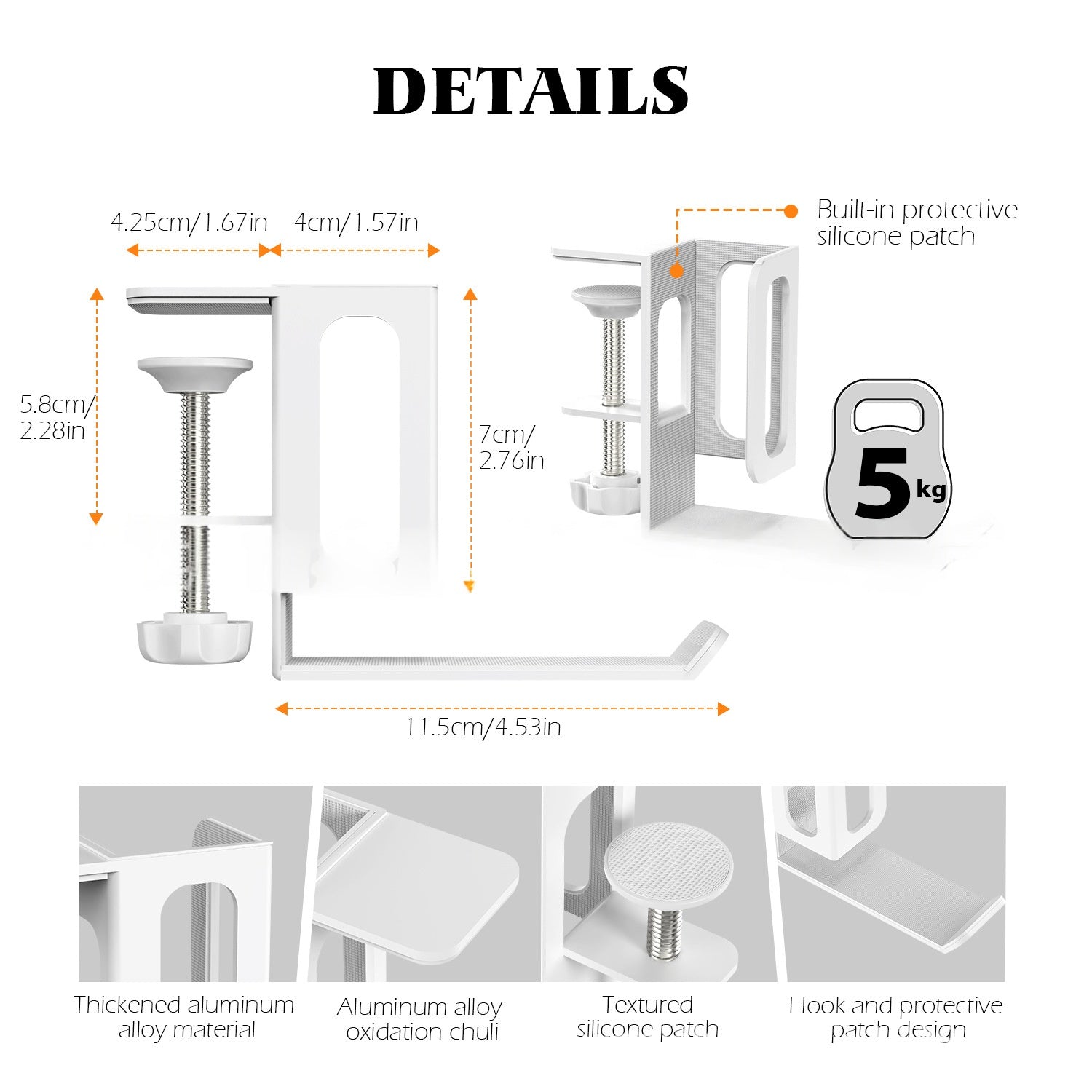 Support de refroidissement d'ordinateur portable latéral multifonctionnel non perçant