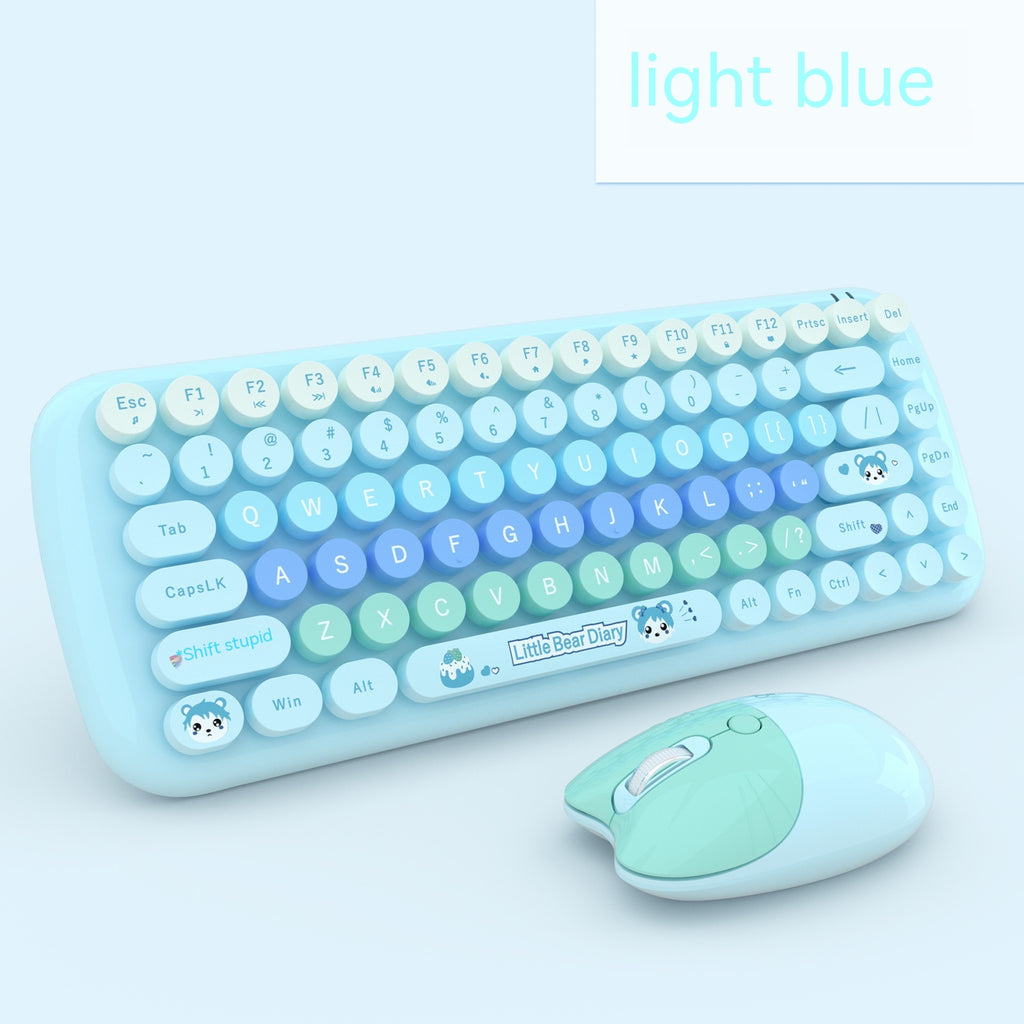 Clavier sans fil et jeu de souris Rose Mini Mignon