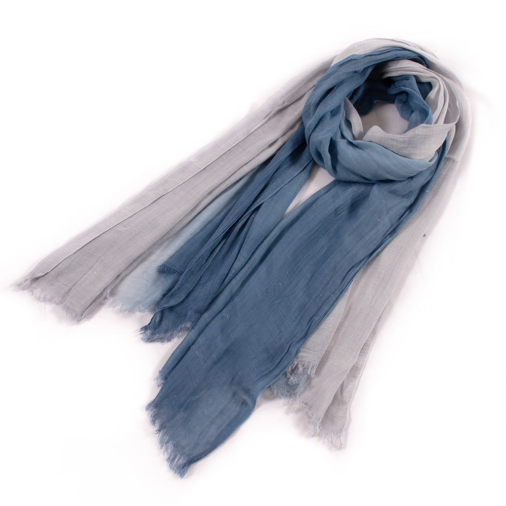 Grande écharpe douce chaud en coton Tassel