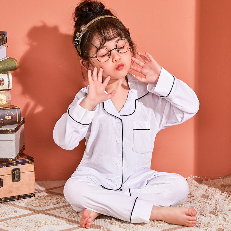 Ensemble de pyjamas de couleur unie de velours d'or pour enfants