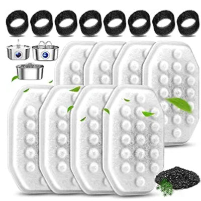 Acier inoxydable Dispensateur d'eau pour animaux Filtre élément activé en coton carbone