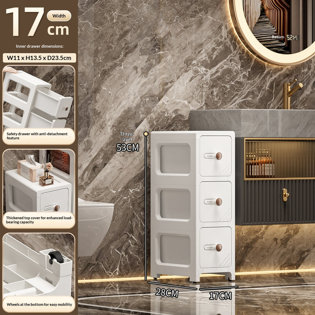 Cabinet de rangement en plastique multi-tier style tiroir salle de bains