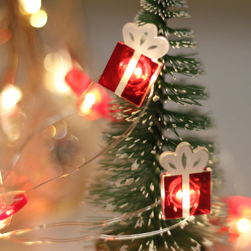 Cadeau de Noël Bell Arbre de Noël Elk Maple Leaf Crutch Décoration de Noël Fastener Cop