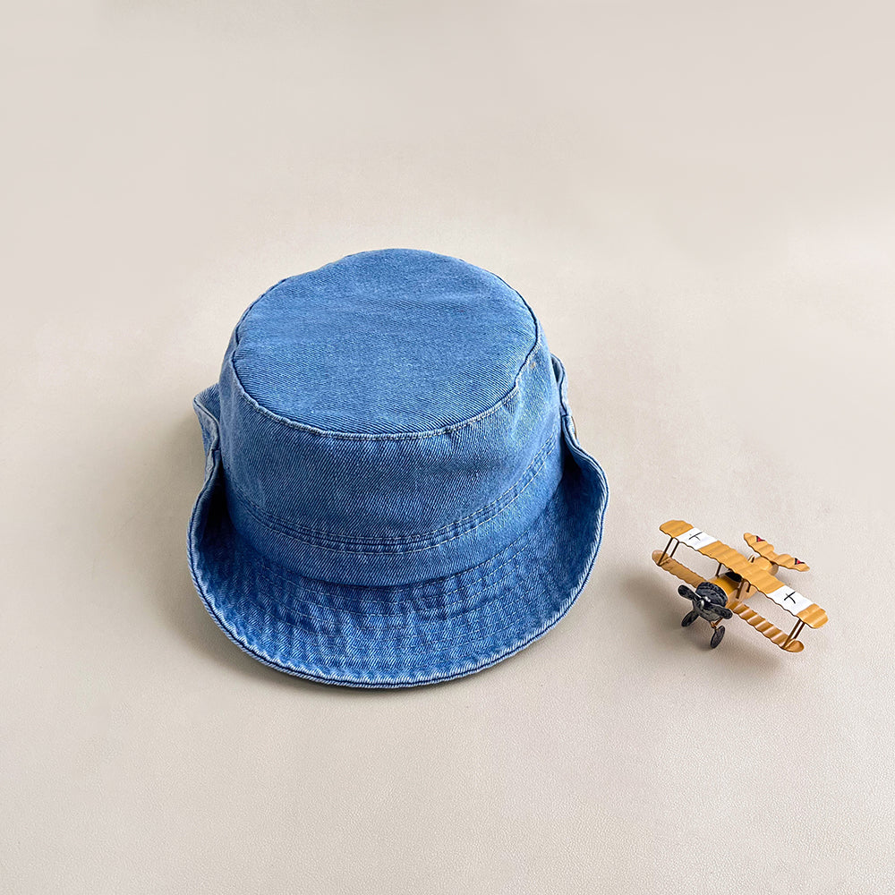Chapeau de pêcheur denim lavé rétro avec bord réglable pour la protection solaire