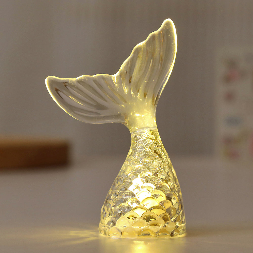 Bougie électronique lumière créative sirène lumineuse Tail Night Light Ins Ornements de bureau M
