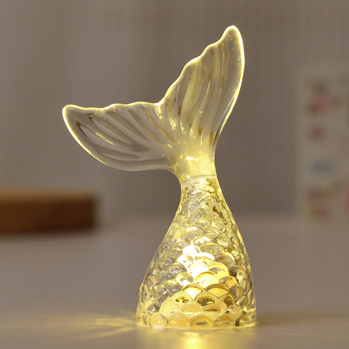 Bougie électronique lumière créative sirène lumineuse Tail Night Light Ins Ornements de bureau M